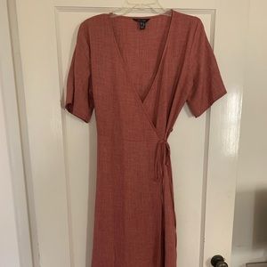New Look linen tiered wrap dress